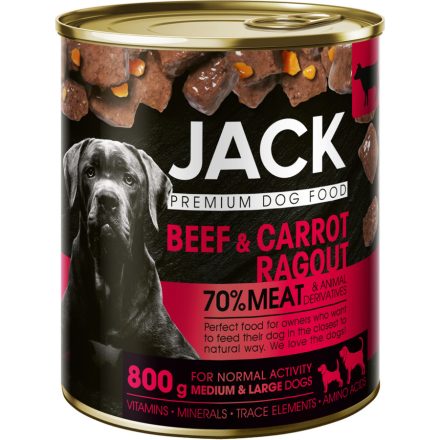 JACK Kutyakonzerv Ragu – Marha-Répa (800g)